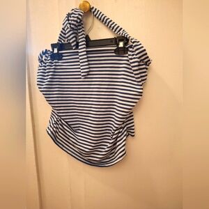 Blue and White Striped Halter Top